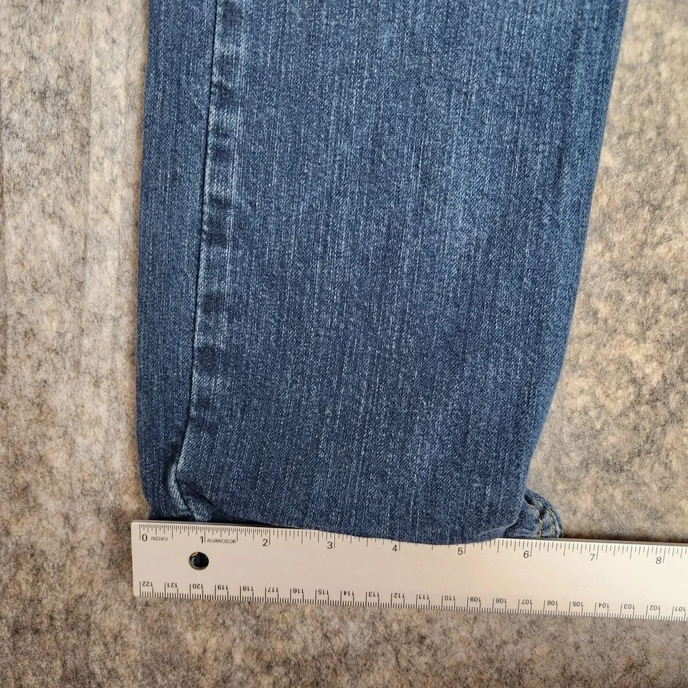 Levis 513 Slim Straight Jeans Men 28x30 Blue Dark Wash Denim Faded Whiskers
